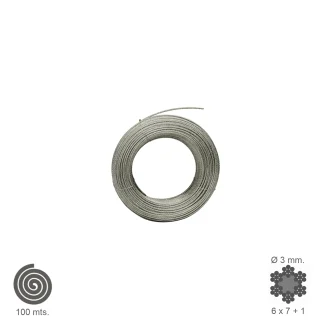 Cable Galvanizado   3 mm. (Rollo 100 Metros) No Elevacion
