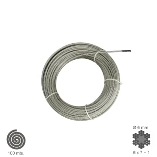 Cable Galvanizado   6 mm. (Rollo 100 Metros) No Elevacion