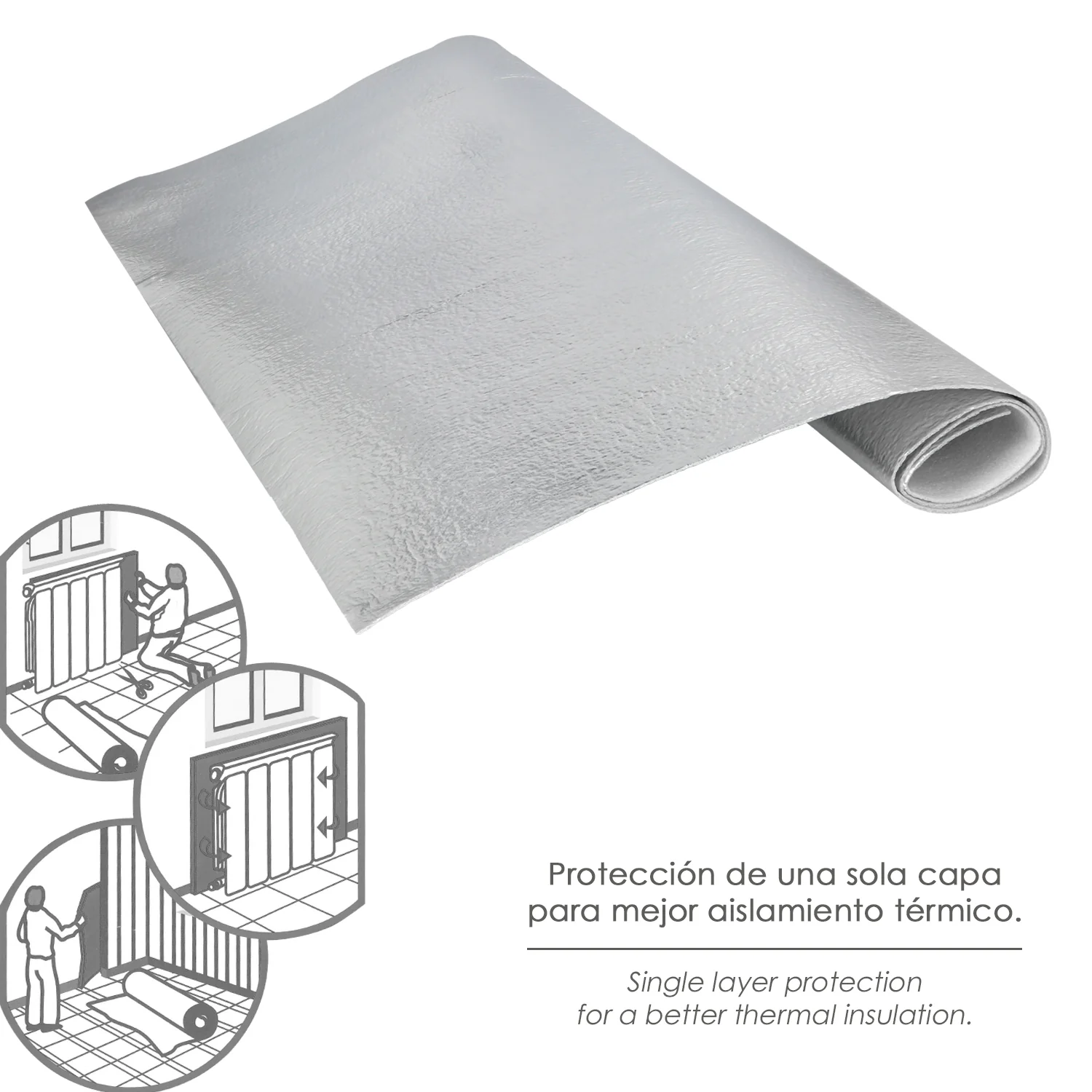 Panel Aluminio Reflectante Calor Para Radiadores 100x70 cm. - Imagen 3