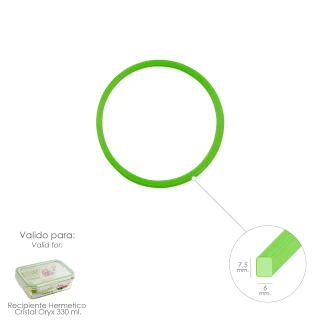 Anillo Silicona Para Recipiente Hermetico Cristal Rectangular 330 ml.