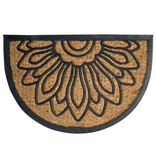 Felpudo Fibra Coco Y Goma 1/2 Luna 40x60 cm.