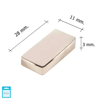 Iman Wolfpack Neodimio Rectangular 28x11x3 mm. (Blister 1 Pieza)