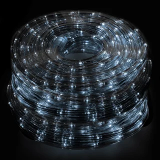 Luces Navidad Tubo Luz Blanca Fria 1200 LEDs Para Exteriores / Interiores Protección IP44 Rollo 50 Metros Con 3 Kits de división