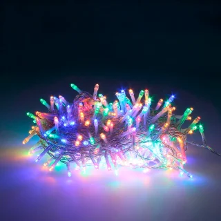 Guirnalda Luces Navidad 300 Leds Color Multicolor. Luz Navidad Interiores y Exteriores Ip44. Cable Transparente.