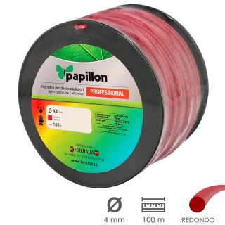 Hilo Nylon Desbrozadoras Redondo Profesional Ø 4,0 mm. Rollo 100 metros. Hilo Nylon Corte Desbrozadores Hierba, Jardin, Maleza