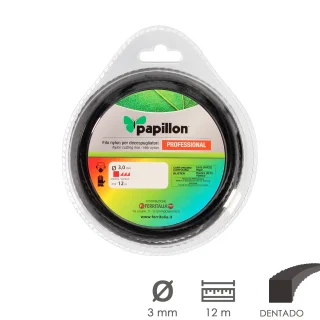 Hilo Nylon Desbrozadoras Cuadrado Dentado Profesional Ø 3,0 mm. Rollo 12 metros. Hilo Nylon Corte Desbrozadores Hierba,