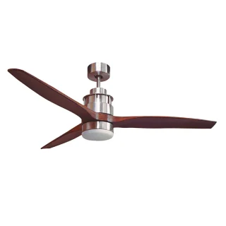 Ventilador Techo LED | 16W 4000K | Modo Verano/Invierno | 132 cm | Niquel/Wengue | LUMIT BRAVO | Ref: 200795202B | LUZGURÚ