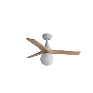 Ventilador techo luz WIZ Blanco/Madera | FARO Serie KLIM S | LUZGURÚ