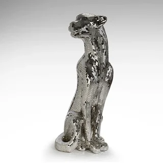 Figura Leopardo Plata Espejo Baguira Schuller