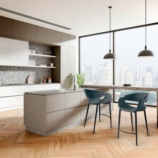 Taburete Alto Azul Oscuro Giro II Schuller