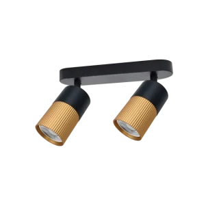 Regleta 2 Focos GU10 Negro y Oro Mate Muñoz e Hijos | 70P207