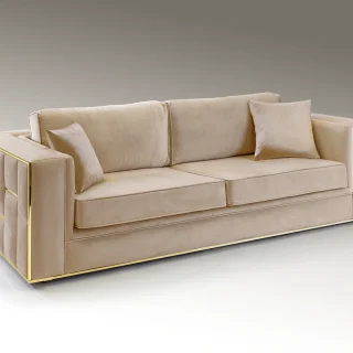 Sofá de 3 Plazas Berlin Beis y Oro Schuller | 9031036