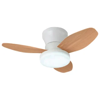 Ventilador con Luz | Brillo Ajustable | Silencioso | 70 cm | Blanco/Haya | BELAIR TAURO MINI | Ref: B-2541 | LUZGURÚ