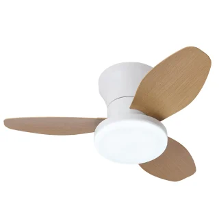 Ventilador Techo LED | Luz Ajustable | Silencioso | 85 cm | Blanco/Haya | BELAIR TAURO | Ref: B-2544 | LUZGURÚ