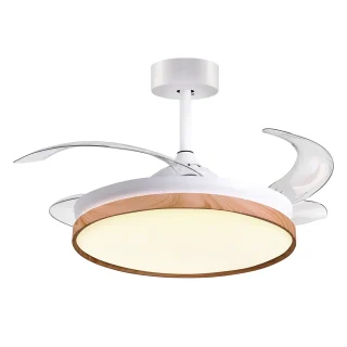 Ventilador Techo LED | 6480 Lúmenes | 3 Colores Luz | 108 cm | Blanco/Haya | BELAIR COSMOS | Ref: B-28400WO | LUZGURÚ