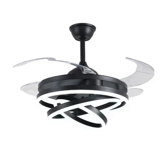 Ventilador Techo LED | 6480 Lúmenes | 4 Aspas | 108 cm | Negro | BELAIR SFERA | Ref: B-28500BK | LUZGURÚ