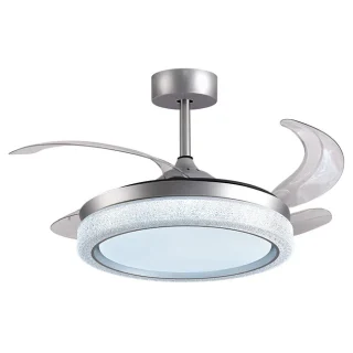 Ventilador Techo LED | 7200 lm | Silencioso | 108 cm | Plata | BELAIR ACANTO | Ref: F-1029 SL | LUZGURÚ