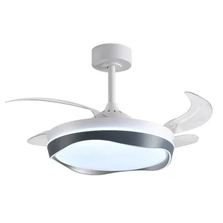 Ventilador Techo LED | 6480 lm | 3000-6000K | 108 cm | Blanco/Plata | BELAIR ALMATI | Ref: F-1045 SL | LUZGURÚ