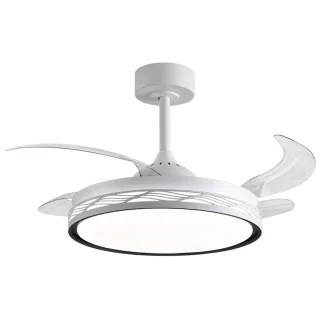 Ventilador Techo LED | 6480 lm | Silencioso | 108 cm | Blanco/Negro | BELAIR RIGA | Ref: F-1046 BK | LUZGURÚ