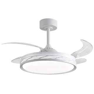 Ventilador Techo LED | 6 Velocidades | 6480 Lúmenes | 108 cm | Blanco/Plata | BELAIR RIGA | Ref: F-1046 SL | LUZGURÚ