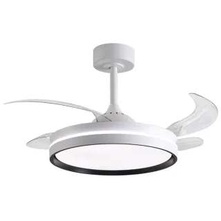 Ventilador Techo LED | 6 Velocidades | 6480 lm | 108 cm | Blanco/Negro | BELAIR AKRAN | Ref: F-1047 BK | LUZGURÚ