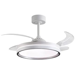 Ventilador Techo LED | 6 Velocidades | Luz Ajustable | 108 cm | Blanco/Plata | BELAIR AKRAN | Ref: F-1047 SL | LUZGURÚ