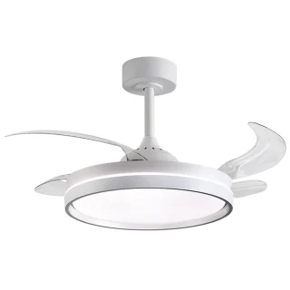 Ventilador Techo LED | 6 Velocidades | Luz Ajustable | 108 cm | Blanco/Blanco | BELAIR AKRAN | Ref: F-1047 WH | LUZGURÚ