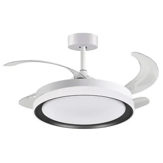 Ventilador Techo LED | 6480 lm | 72W | 108 cm | Blanco/Negro | BELAIR KIGALI | Ref: F-3001 BK | LUZGURÚ