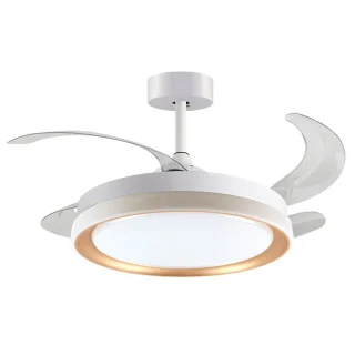 Ventilador Techo LED | 6480 lm | 72W | 108 cm | Blanco/Oro | BELAIR KIGALI | Ref: F-3001 GL | LUZGURÚ