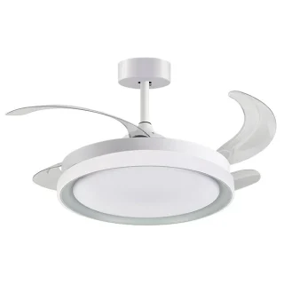 Ventilador Techo LED | 6 Velocidades | 6480 lm | 108 cm | Blanco/Plata | BELAIR KIGALI | Ref: F-3001 SL | LUZGURÚ
