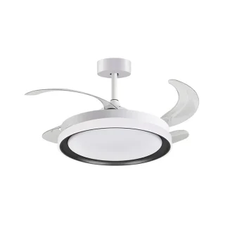 Ventilador con Luz | BELAIR KIGALI MINI | 91 cm | Blanco/Negro | Ref: F-3002 BK | LUZGURÚ