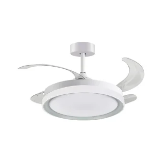 Ventilador Techo LED | Luz Ajustable | Silencioso | 91 cm | Blanco/Plata | BELAIR KIGALI MINI | Ref: F-3002 SL | LUZGURÚ
