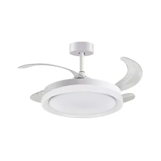 Ventilador Techo LED | 48W | Luz Ajustable | 91 cm | Blanco/Blanco | BELAIR KIGALI MINI | Ref: F-3002 WH | LUZGURÚ