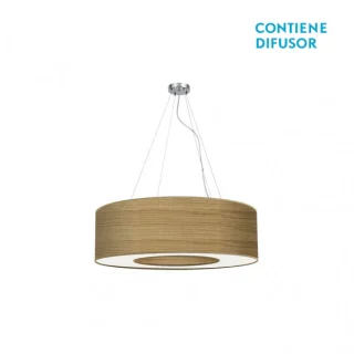 Lámpara Colgante Peq. Haiti 4xE27 Cromo/Madera Clara | Abrila | 051995084