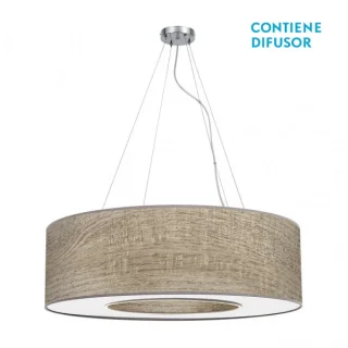 Colgante Techo Haiti Grande Cromo/Madera Gris 80cm | Abrila | 051998083