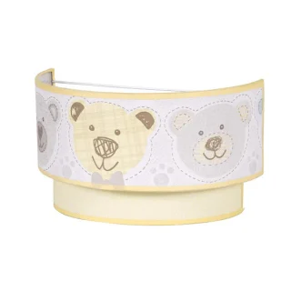 Aplique Infantil Panda Amarillo Pastel 1xE27 | Abrila | 056161050