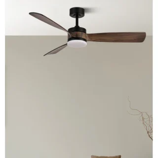 Ventilador Techo Oriente 26W Negro/Roble | Abrila | 187991309