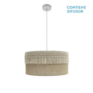 Colgante Ekaterina 2xE27 Blanco/Saco 50x50cm | Abrila | 188295001