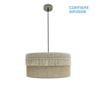 Colgante Ekaterina Cuero/Saco 50x50 cm | Abrila | 188295014