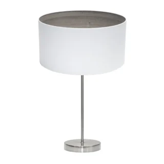 Lámpara Sobremesa Tatiana Níquel/Blanco-Madera Gris | Abrila | 189171183