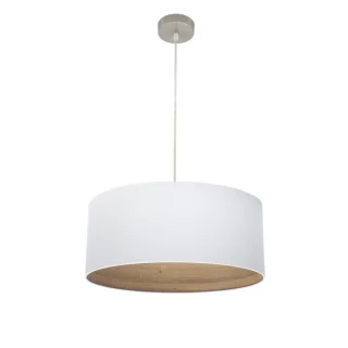 Colgante Tatiana Níquel/Blanco-Madera Clara 50cm | Abrila | 189195085