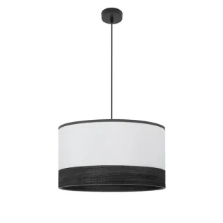 Lámpara Colgante Olga 1xE27 Negro/Blanco-Madera | Abrila | 190095009