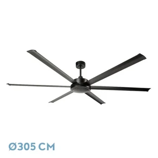 Ventilador Techo Sanson Negro 6 Aspas 305cm | Abrila | 208391609