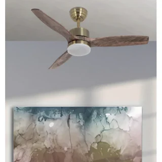 Ventilador Techo Torino Cuero/Roble 24W | Abrila | 209091364