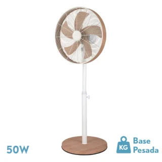 Ventilador de Pie Alcañiz Blanco/Haya 50W | Abrila | 210541068