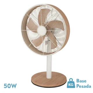 Ventilador Sobremesa Alcañiz Blanco/Haya 45W | Abrila | 210571068