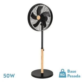 Ventilador de Pie Falcon Negro/Haya 50W | Abrila | 210641088