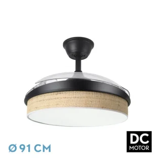 Ventilador Techo DC Moda 72W Negro/Cañizo | Abrila | 212480609