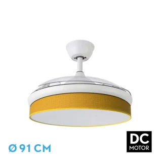 Ventilador Techo DC Moda Blanco/Amarillo 72W | Abrila | 212481001