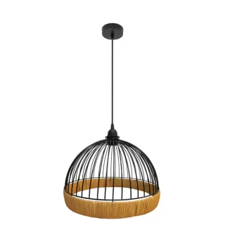 Colgante Gaston Negro/Natural 30x30cm | Abrila | 218393088